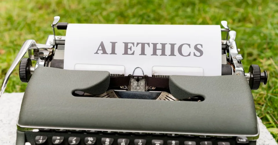 Bâtiment fédéral américain avec écrans affichant des données d'intelligence artificielle