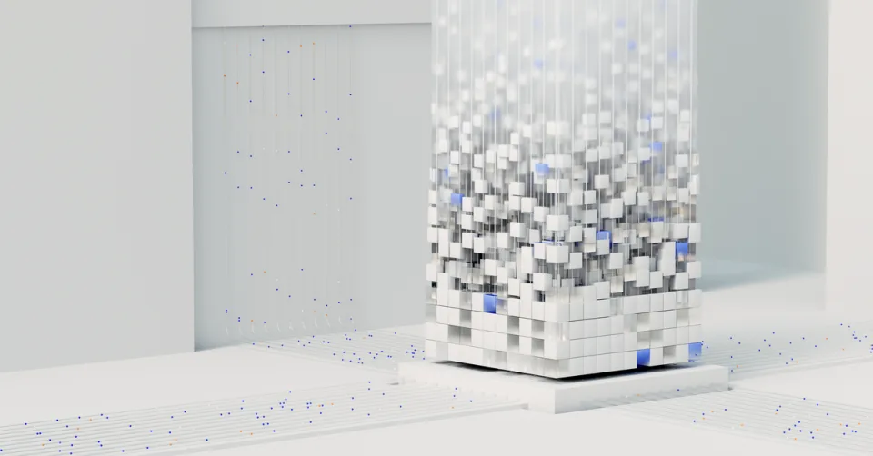 Illustration abstraite représentant l'entraînement d'un grand modèle d'intelligence artificielle